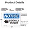 Signmission Sidewalk Detour Left Arrow OSHA Notice Sign, Plastic, 14in W x 10in L, 2PK OS-2PACK-NS-P-1014-L-18326 - alternate 2